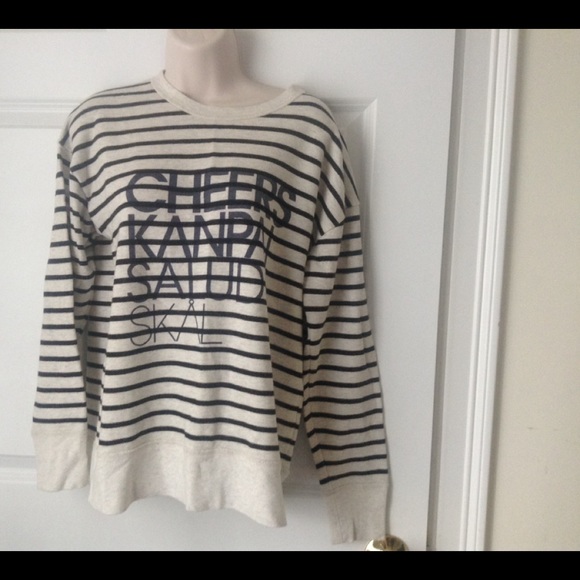 J.Crew Factory Cheers Stripe Sweatshirt - Picture 1 of 2